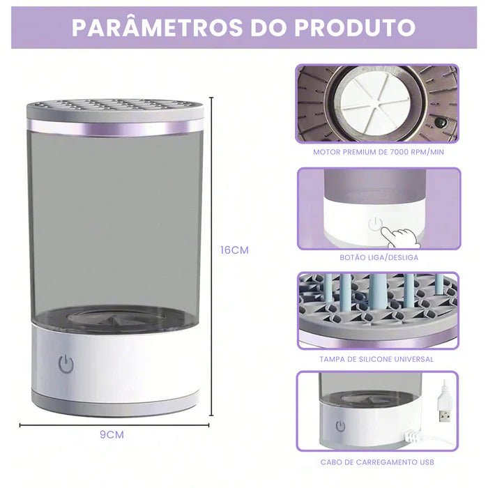 Limpador Elétrico 3 em 1 Para Pincéis - Saintys Luxury